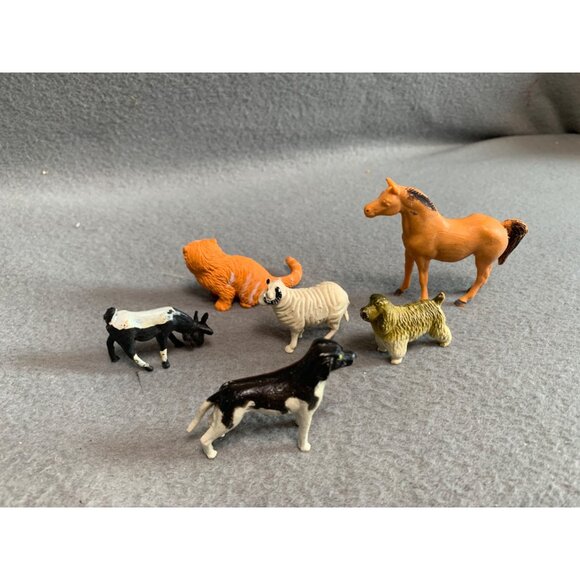 Vintage Plastic Farm & Zoo Animal Figurine Set - 6 Miniatures - Picture 7 of 8